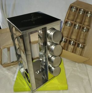 Spice rack Carousel W. Puck 16 jar Stainless steel